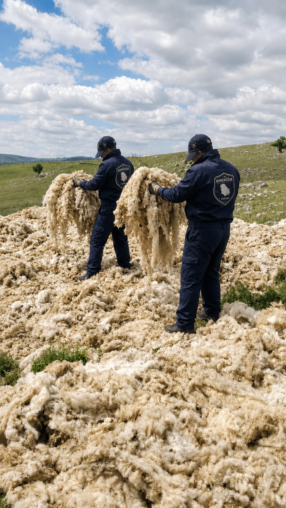 NOKEKOŽAR Team bei der Beschaffung von Wolle am Ursprung