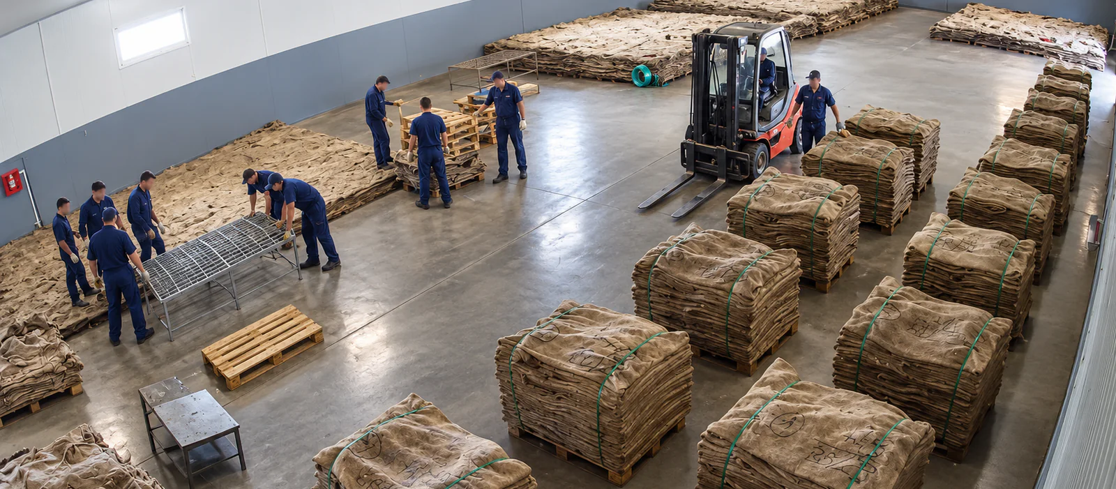 Organised sorting and preparation of hides in the NOKEKOŽAR facility
